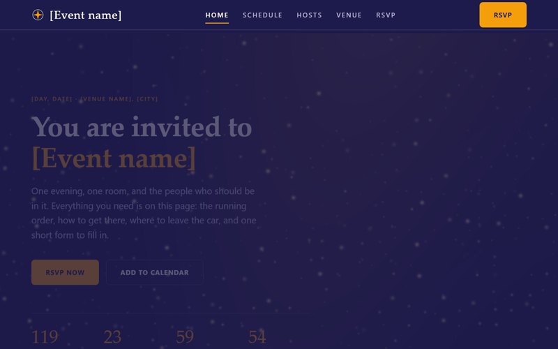Събитие / сватба website template preview