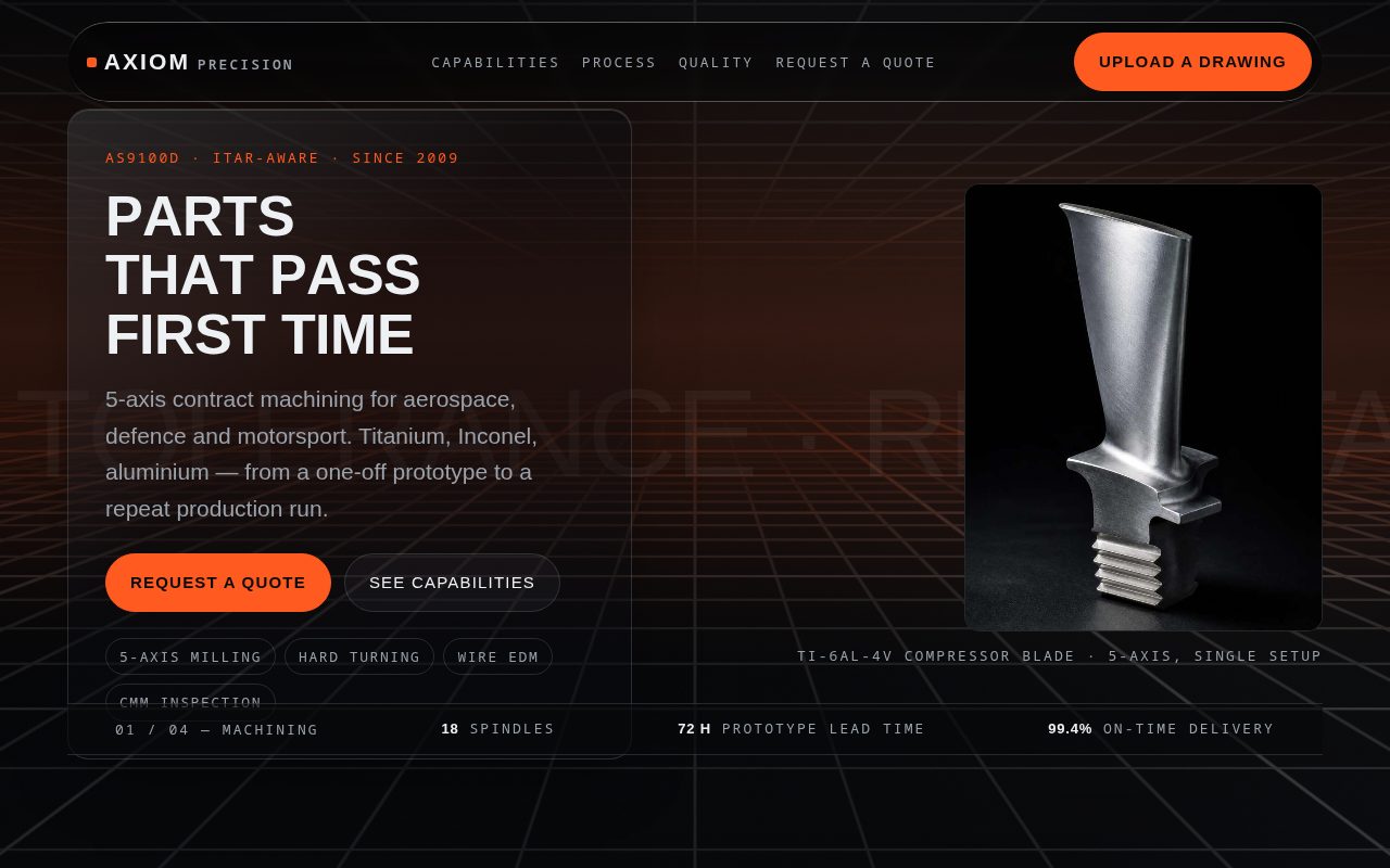 Прецизно инженерство / производство website template preview