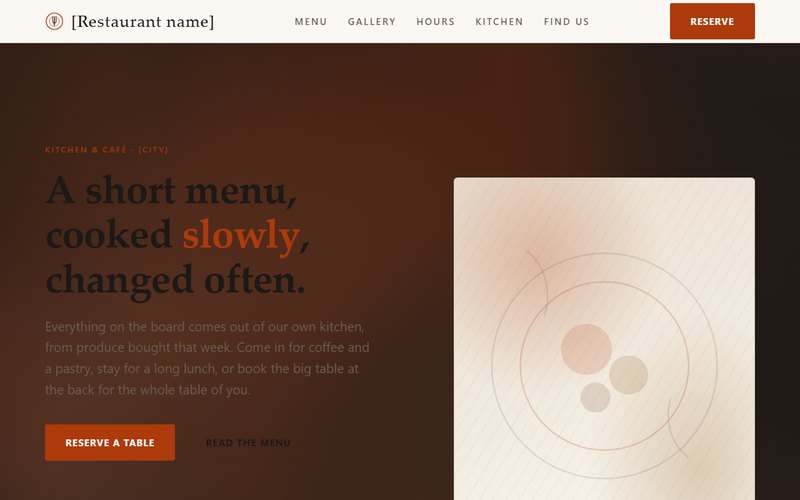 Ресторант / кафе website template preview