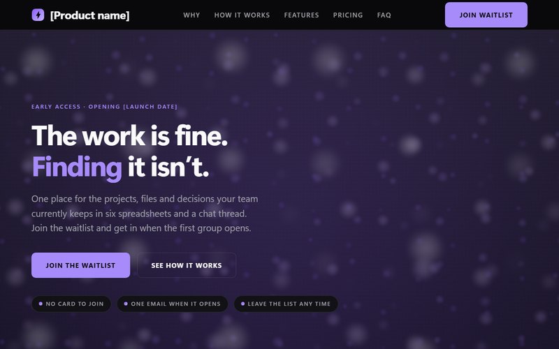 Продукт / SaaS страница website template preview